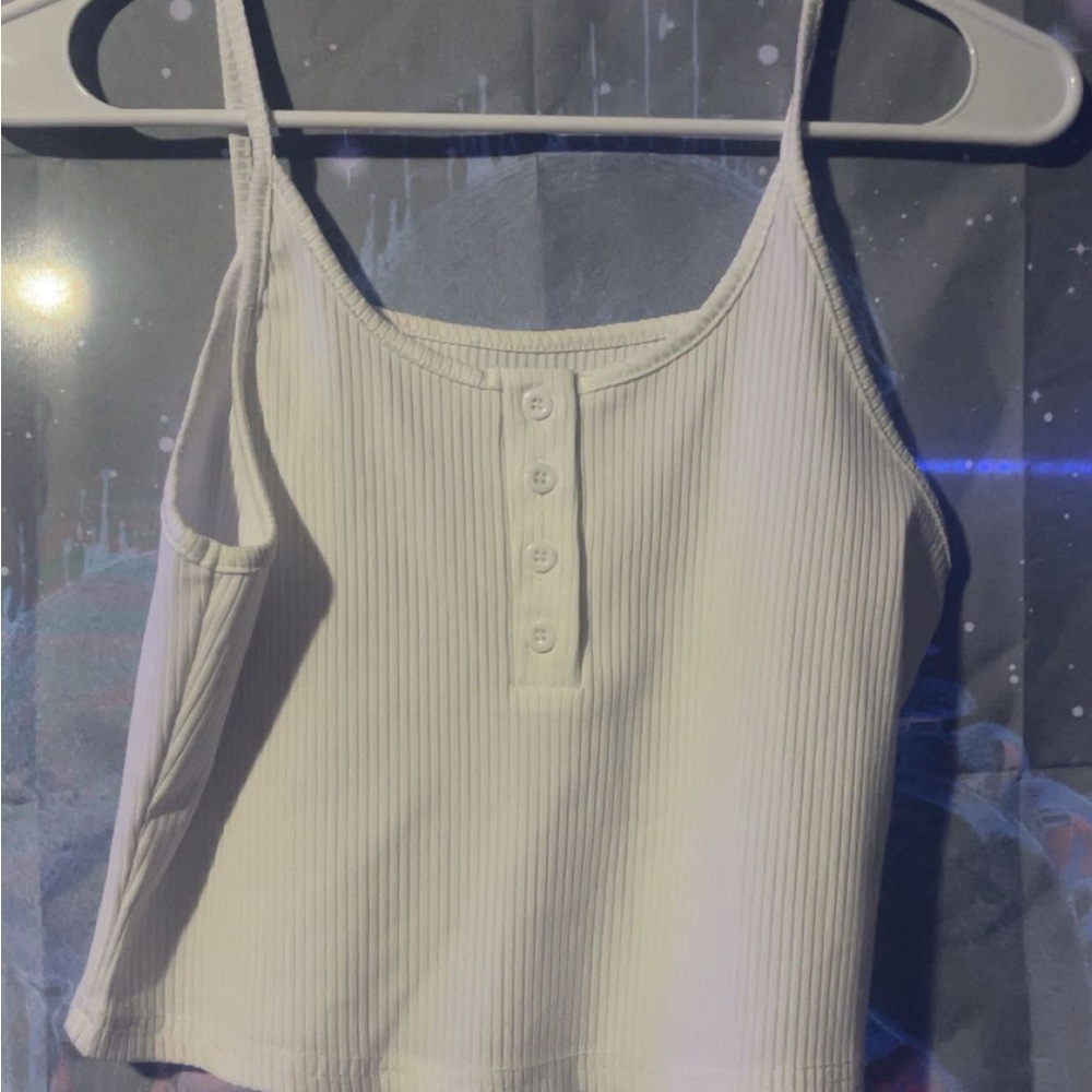 SHEIN Cream Ribbed Camisole